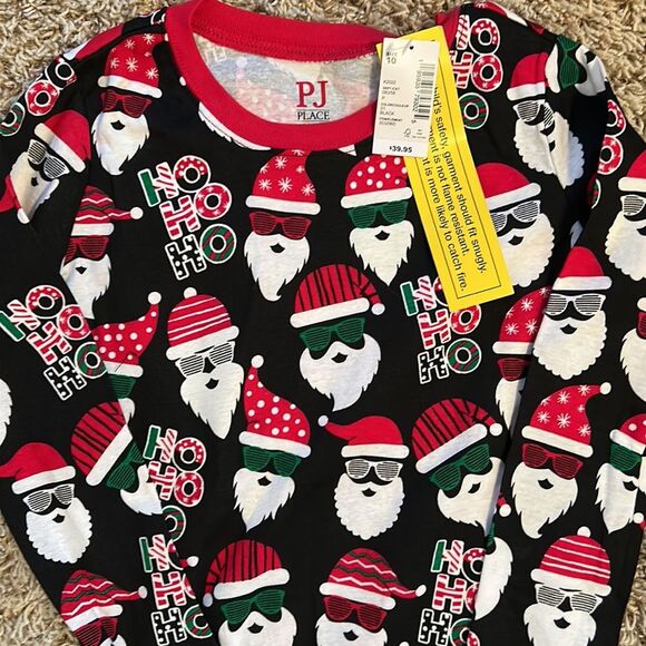 NWT-The Children's Place - GLOW IN THE DARK Christmas PJ Set - Size 10 - Picture 2 of 3